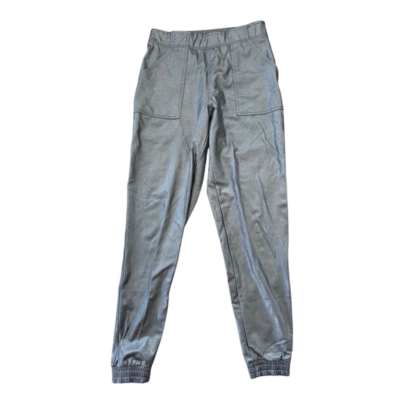 Spanx Leather Pants Small Women Brown Highrise Pull On Pocket Tapered Leg 28x29 - Picture 1 of 10